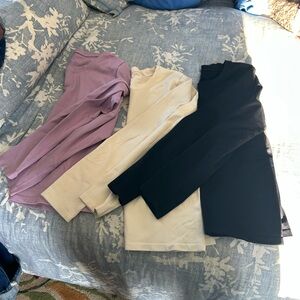 Amazon Women's Long Sleeve Tops - Purple, Cream, Black